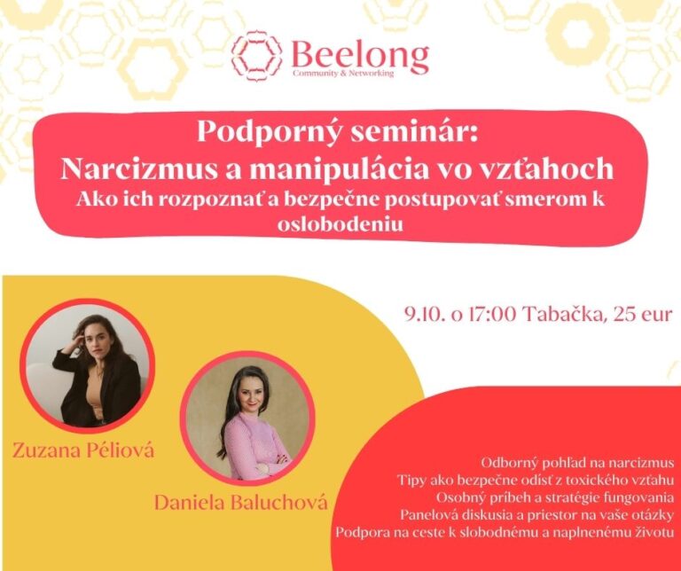 Podporný seminár: Narcizmus a manipulácia vo vzťahoch